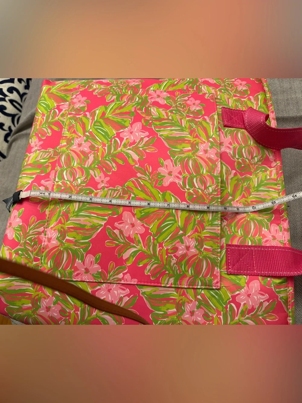 BNWT-Lg Lilly Pulitzer Pink Tropical insulated cooler Tote Bag w/zipper &pocket